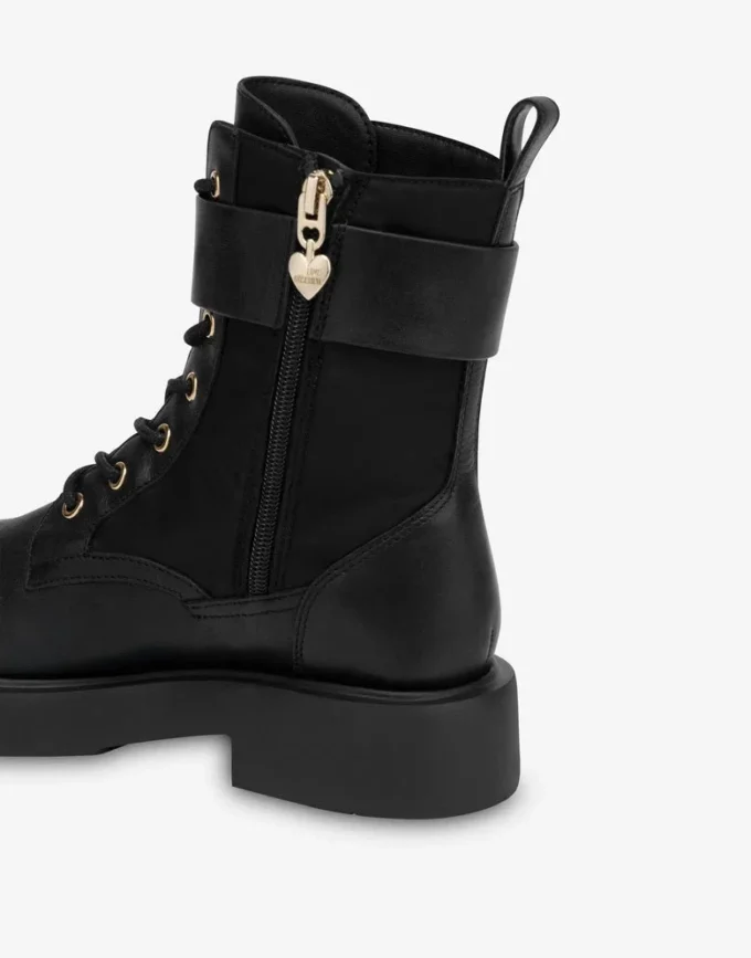 Ankelstövlar i kalvskinn och nylon Ankelstövlar i kalvskinn och nylon