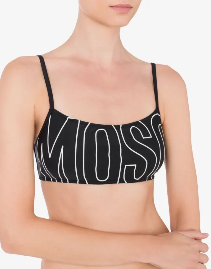 Bandeau-bikinitopp med gummilogotyp