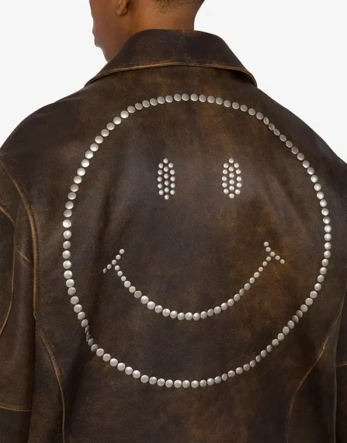 Bikerjacka i nappaläder Smiley®