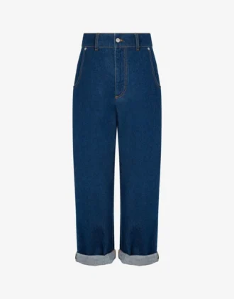 Blå bomullsdenimbyxor