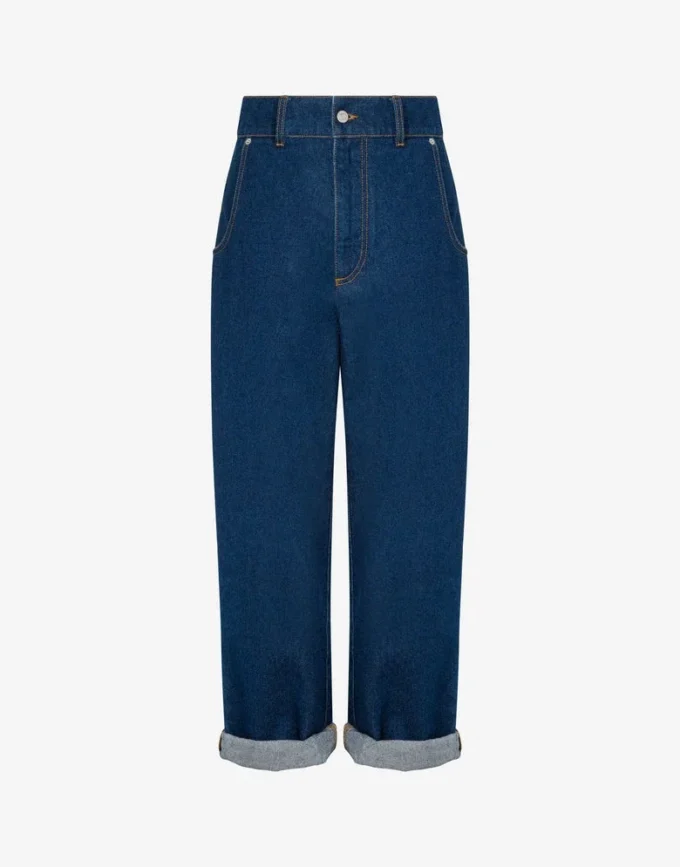 Blå bomullsdenimbyxor