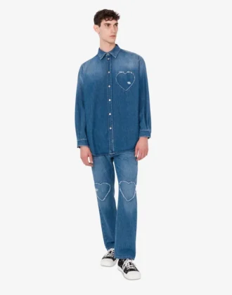 Blå bomullsdenimbyxor