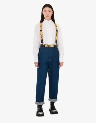 Blå bomullsdenimbyxor