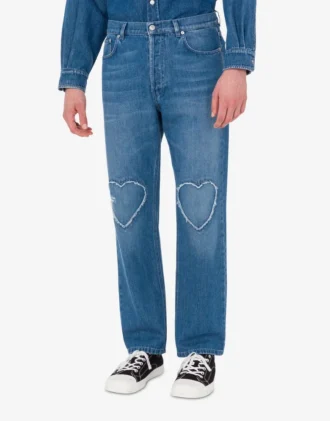 Blå bomullsdenimbyxor