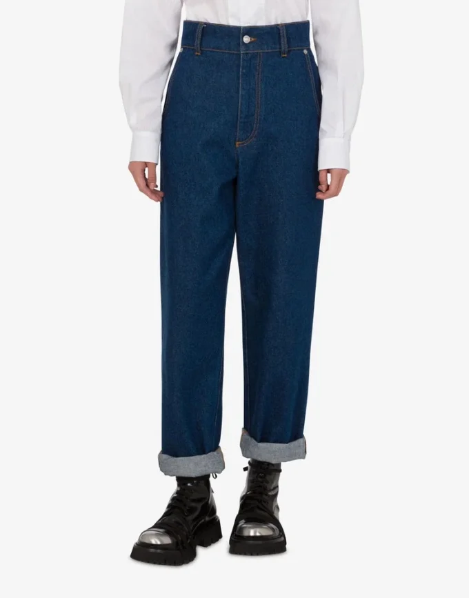 Blå bomullsdenimbyxor