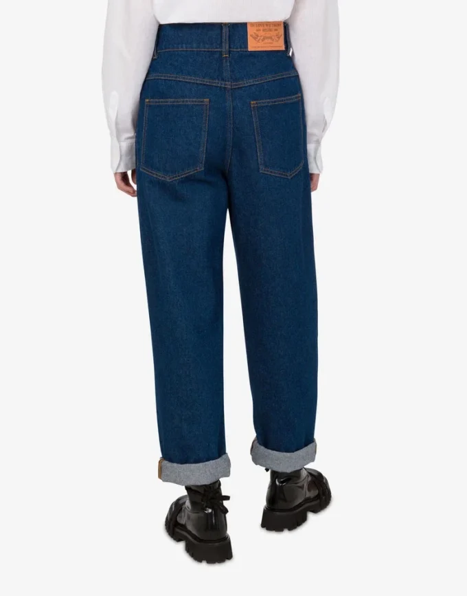 Blå bomullsdenimbyxor