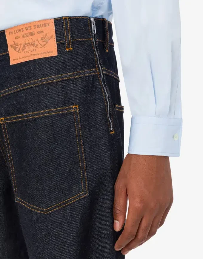 Blå bomullsdenimbyxor Blå bomullsdenimbyxor