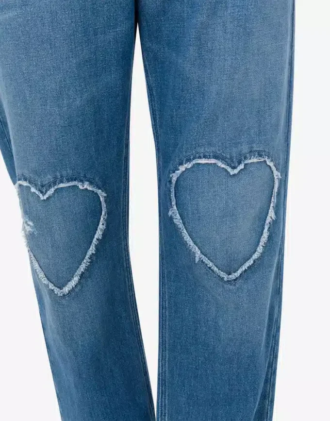 Blå bomullsdenimbyxor Blå bomullsdenimbyxor