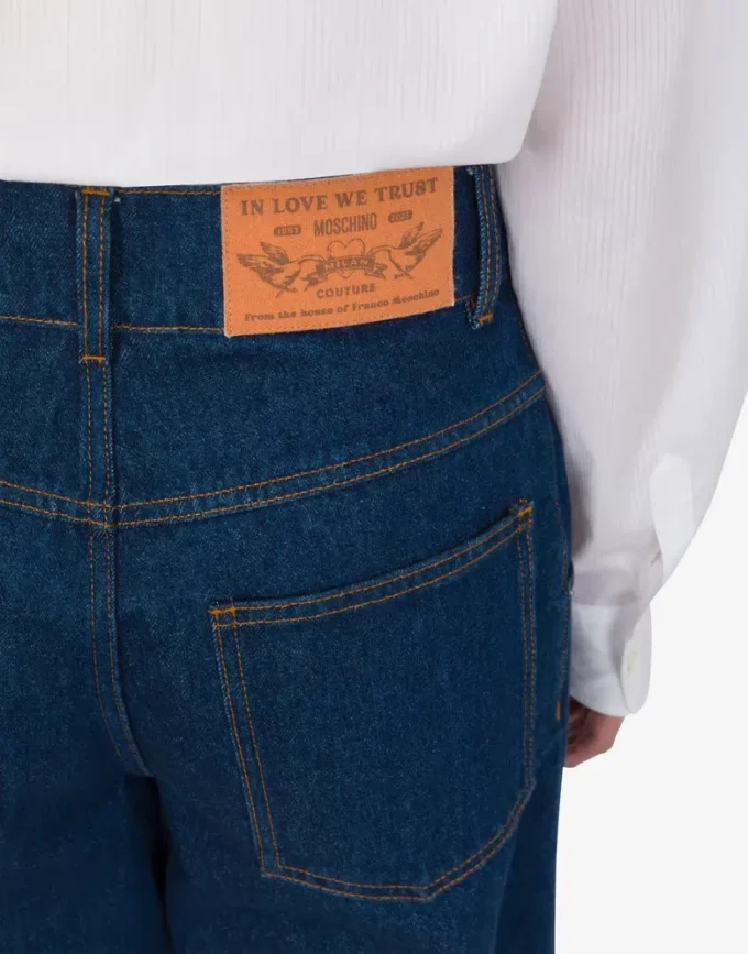 Blå bomullsdenimbyxor