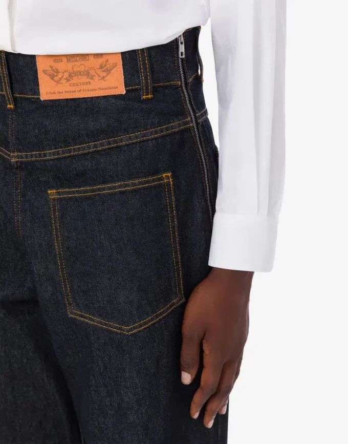 Blå bomullsdenimbyxor Blå bomullsdenimbyxor