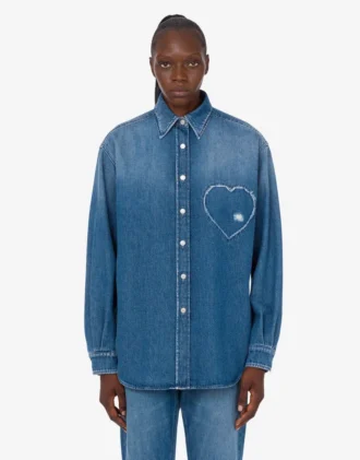 Blå bomullsdenimskjorta