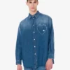 Blå bomullsdenimskjorta Blå bomullsdenimskjorta