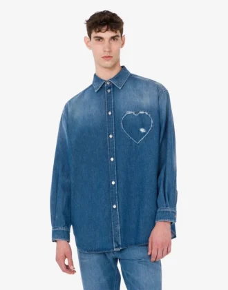 Blå bomullsdenimskjorta