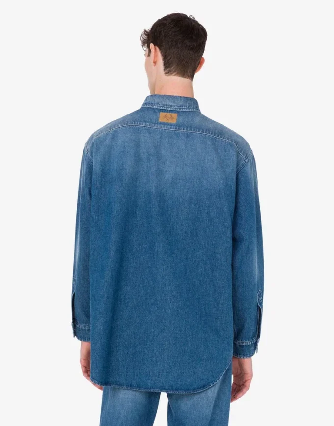 Blå bomullsdenimskjorta Blå bomullsdenimskjorta