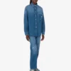 Blå bomullsdenimskjorta