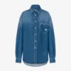 Blå bomullsdenimskjorta