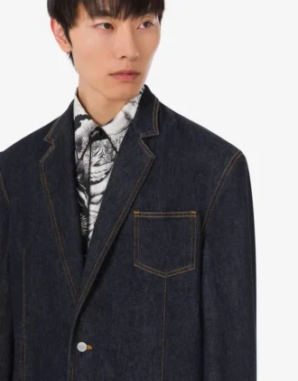 Blå denimjacka i bomull