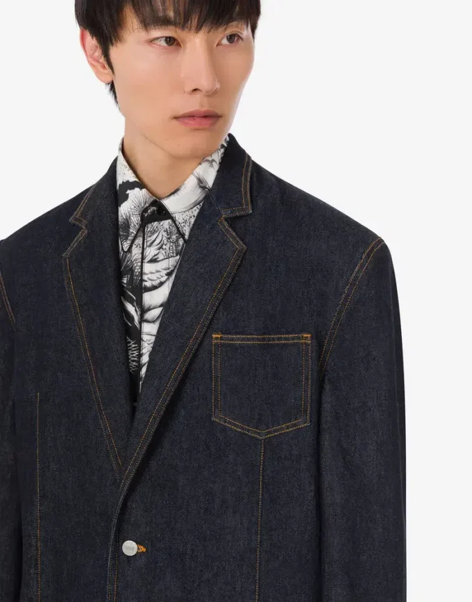 Blå denimjacka i bomull