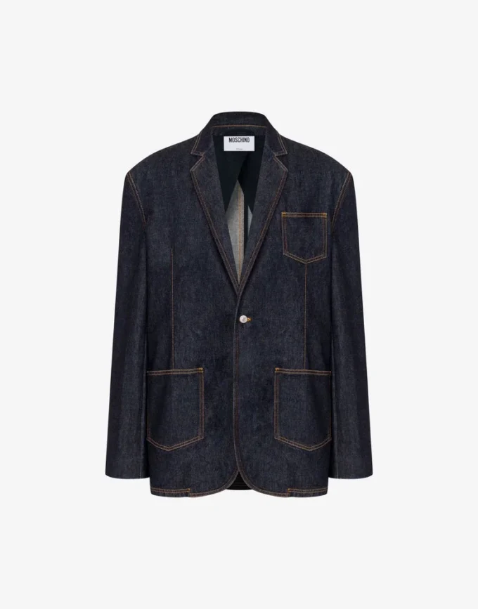 Blå denimjacka i bomull