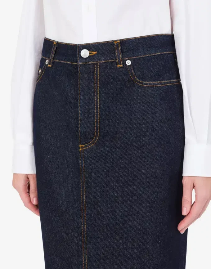 Blå denimkjol