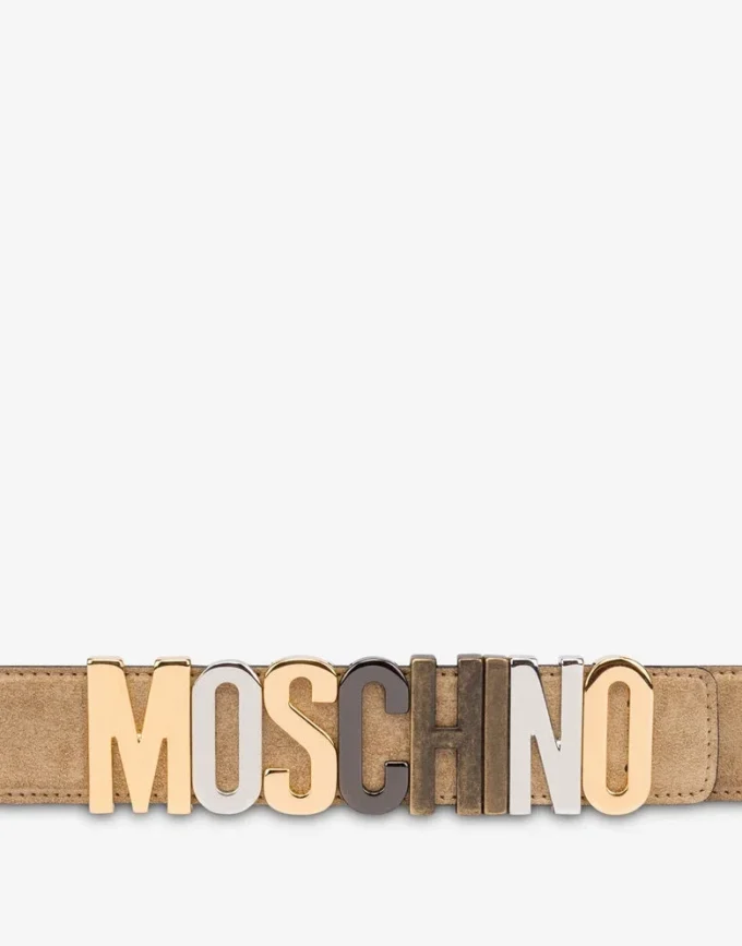 Bälte i mocka med blandad logotyp