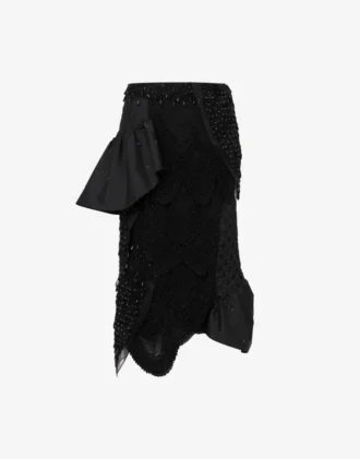 Broderad kjol i sidenorganza