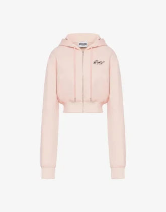 Broderad korta sweatshirt i bomull