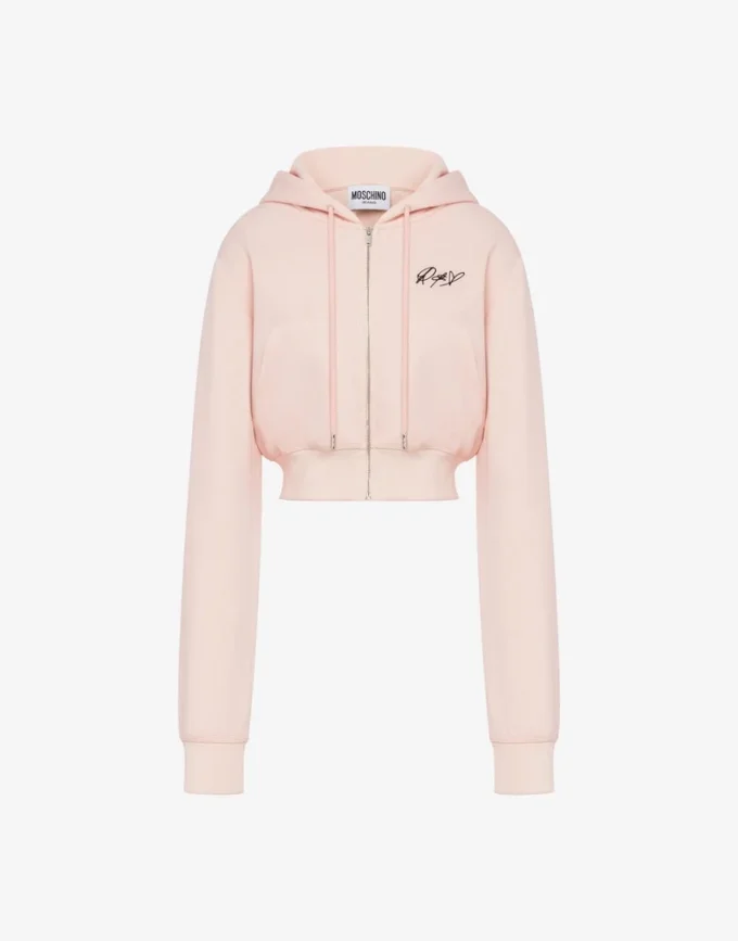 Broderad korta sweatshirt i bomull Broderad korta sweatshirt i bomull