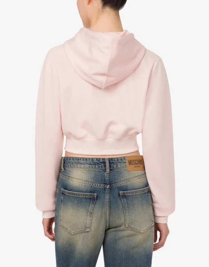 Broderad korta sweatshirt i bomull Broderad korta sweatshirt i bomull