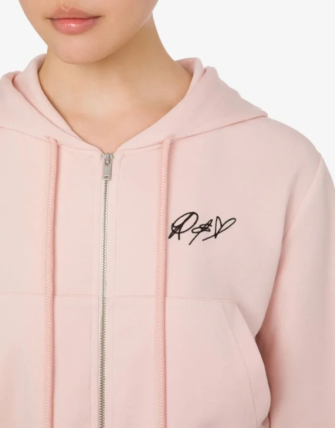 Broderad korta sweatshirt i bomull Broderad korta sweatshirt i bomull
