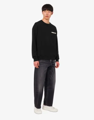 Broderad sweatshirt i ekologisk bomull