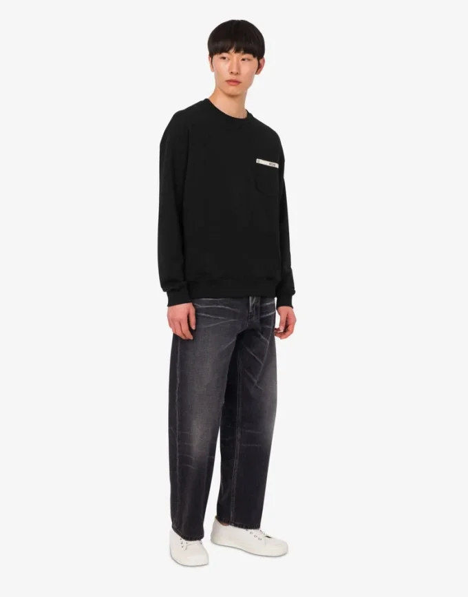 Broderad sweatshirt i ekologisk bomull