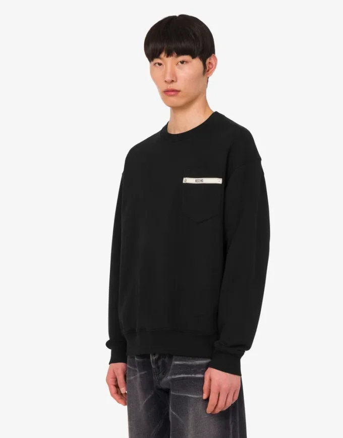 Broderad sweatshirt i ekologisk bomull