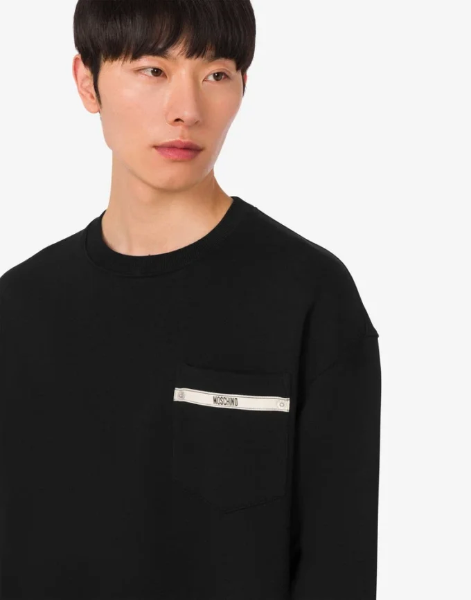 Broderad sweatshirt i ekologisk bomull