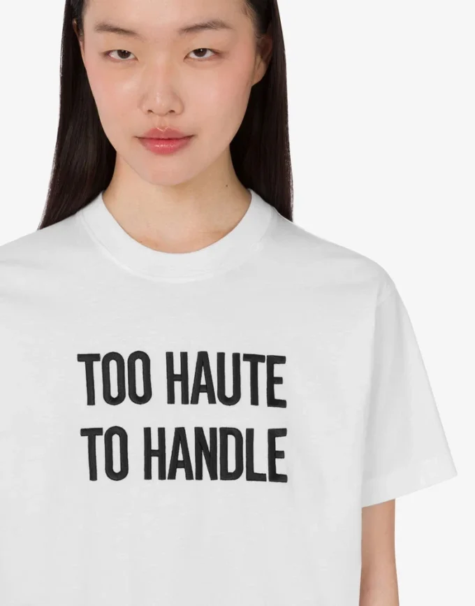 Broderad T-shirt i ekologisk bomullsjersey