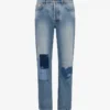 Byxor i patchwork-denim