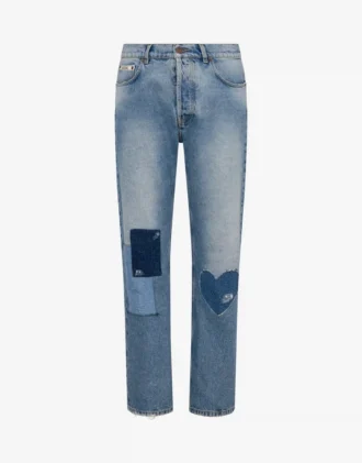 Byxor i patchwork-denim