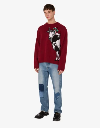 Byxor i patchwork-denim