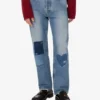 Byxor i patchwork-denim