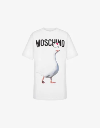 Ekologisk jersey-T-shirt med gås-tryck