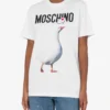 Ekologisk jersey-T-shirt med gås-tryck