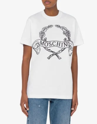 Ekologisk jersey-T-shirt med Laurel Crown-logotyp