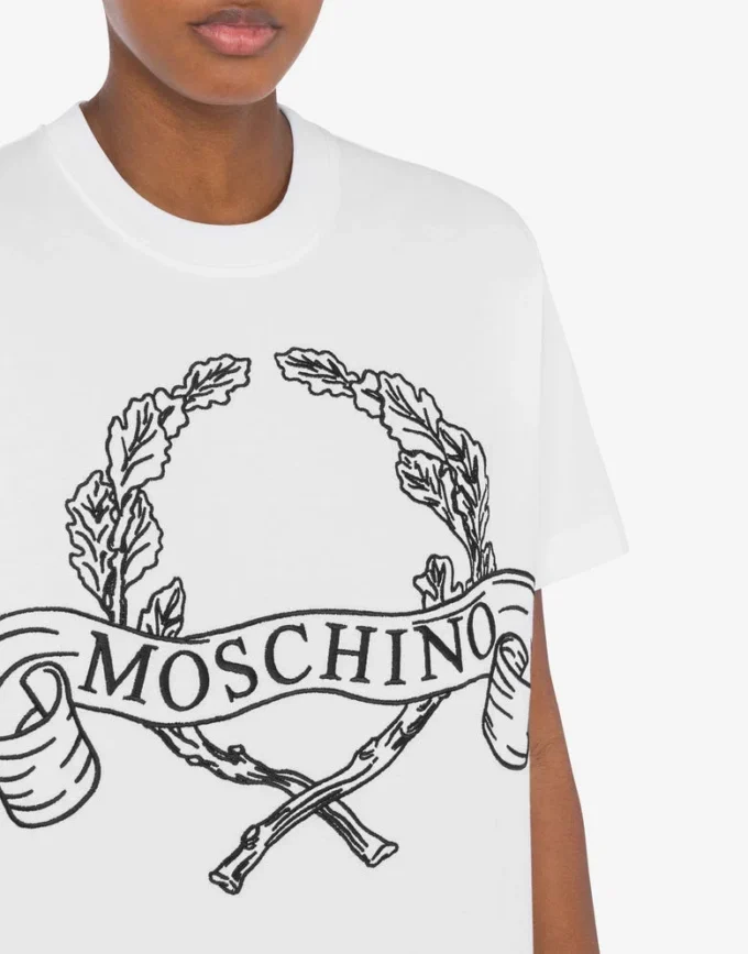 Ekologisk jersey-T-shirt med Laurel Crown-logotyp