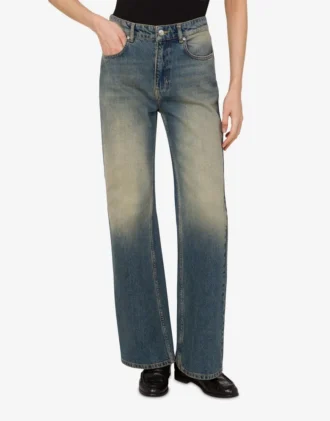 Flarebyxor i bomullsdenim