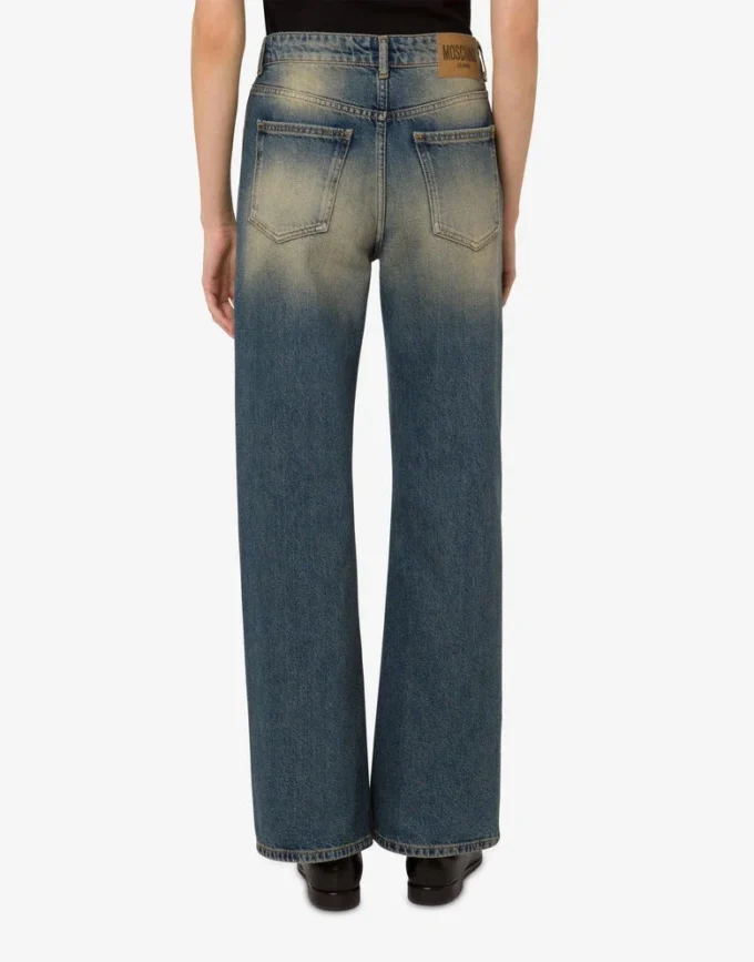 Flarebyxor i bomullsdenim