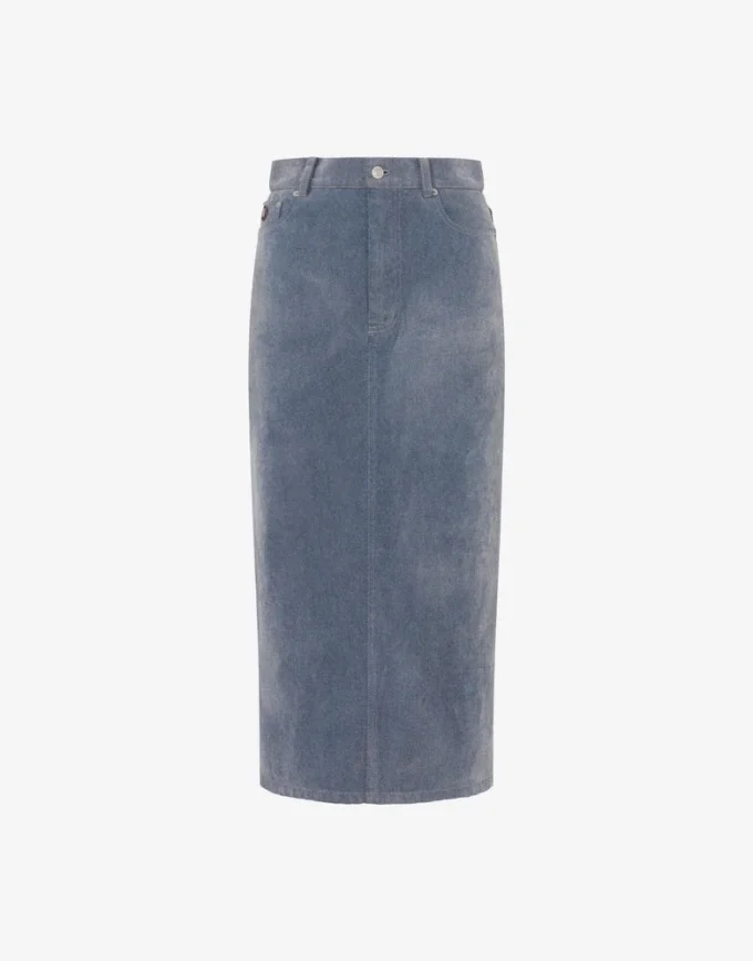 Flockad denimkjol Flockad denimkjol