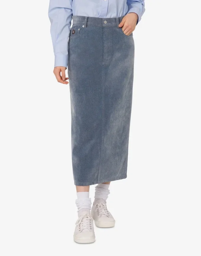 Flockad denimkjol Flockad denimkjol