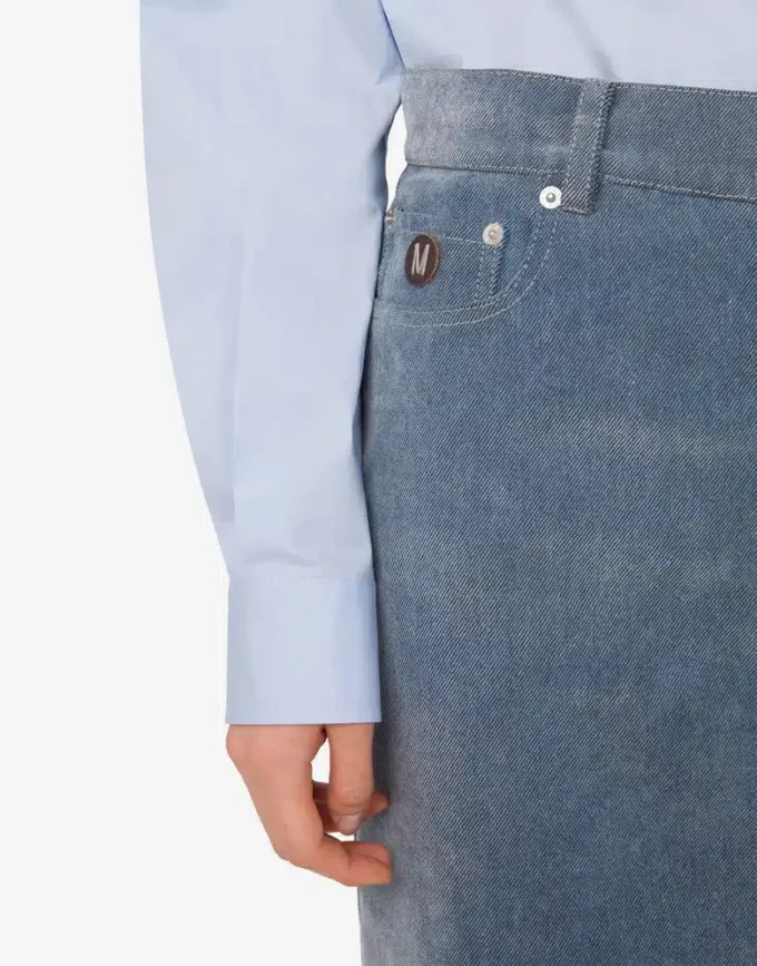 Flockad denimkjol Flockad denimkjol