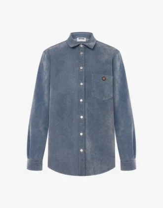 Flockad denimskjorta