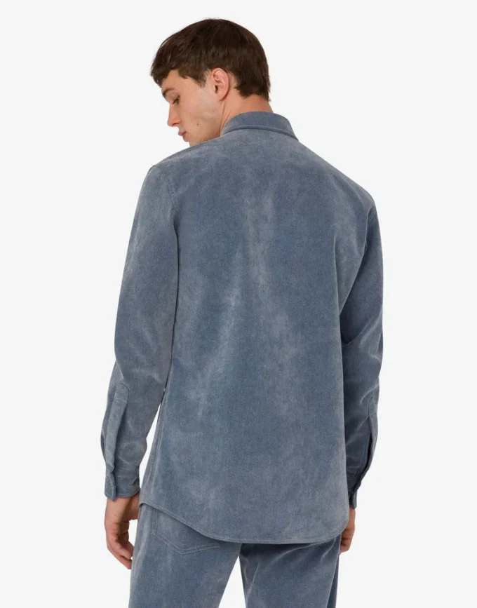 Flockad denimskjorta Flockad denimskjorta